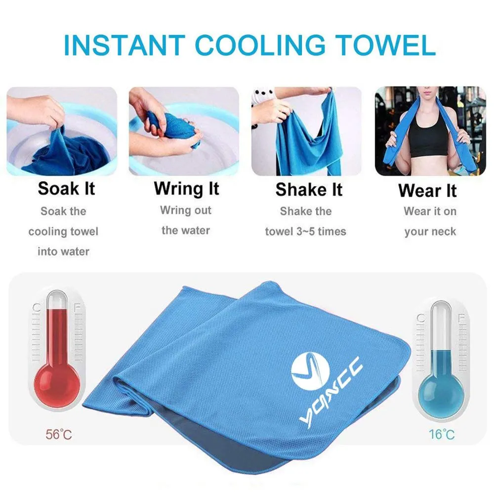 90*30cm Cooling Towel Travel Quick-Dry Beach Towel Microfiber Gym Towel for Yoga Gym Travel Camping Golf Football Outdoor Sports