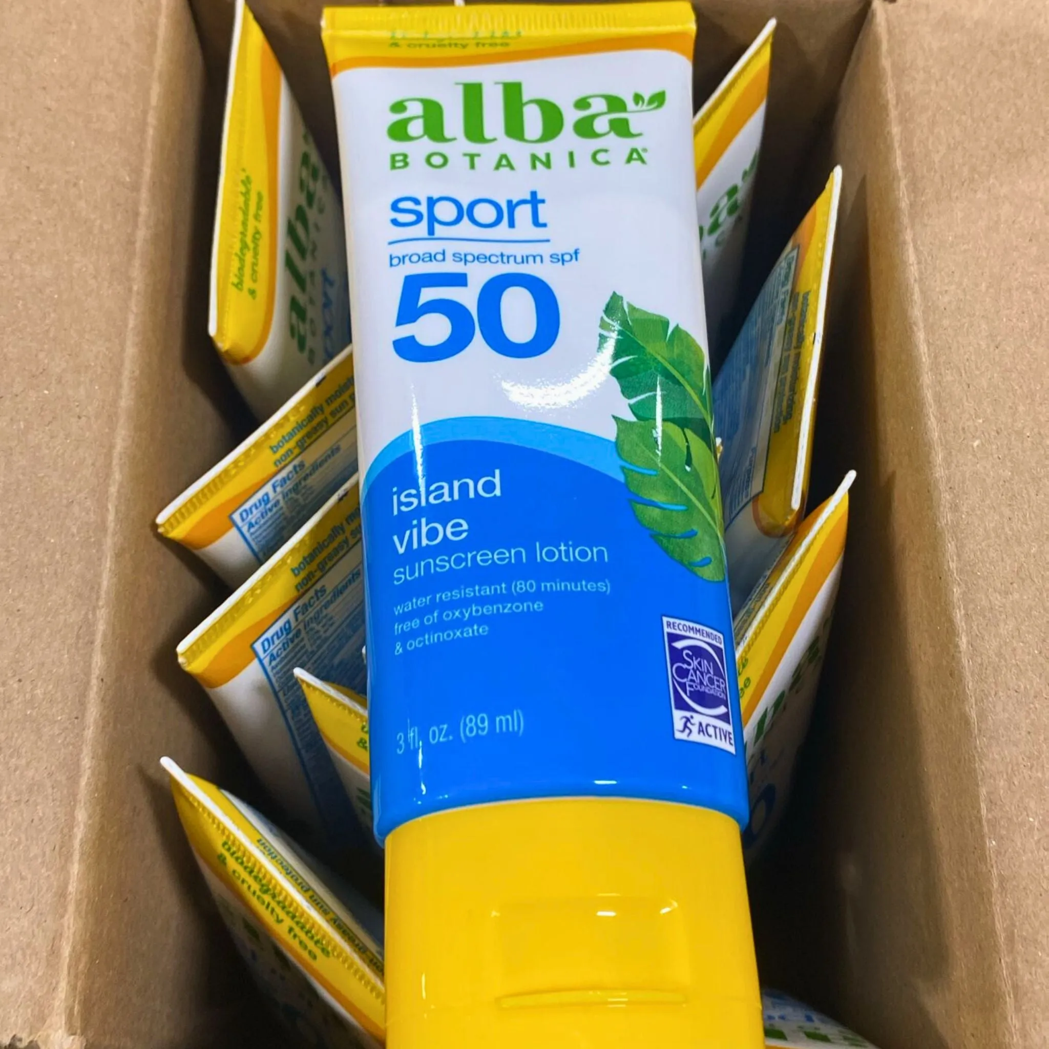 Alba Botanica Sport Broad Spectrum SPF 50 Island Vibe Sunscreen Lotion 3OZ (48 Pcs Lot)