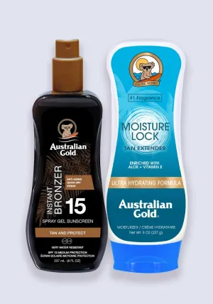 Australian Gold Spray Gel with Instant Bronzer SPF 15 Bundle 237ml