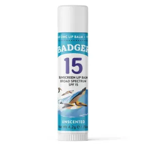 Badger Mineral Sunscreen SPF 15 Lip Balm 0.15 oz Stick