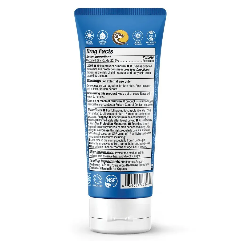 Badger SPF 40 PL&S Clear Sunscreen 2.9 oz Cream