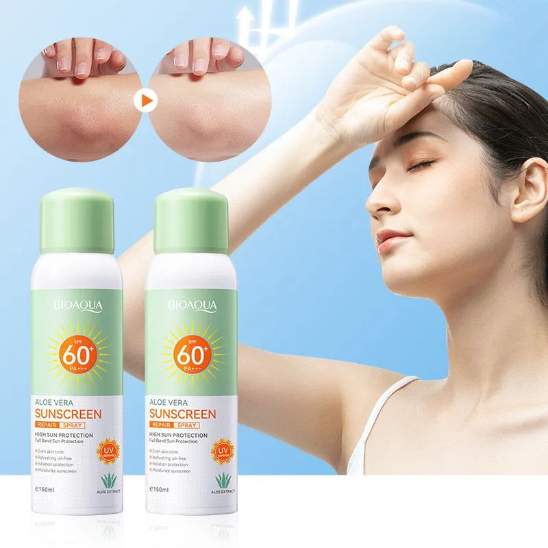 Bioaqua SPF 60  Aloe Sunscreen Broad Spectrum Waterproof Sunscreen Repair Spray 150ml BQY33208