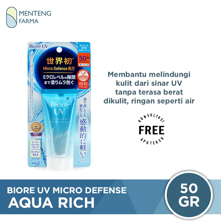 Biore UV Aqua Rich Watery Essence SPF50 50 Gr - Sunscreen Waterproof Dengan SPF 50