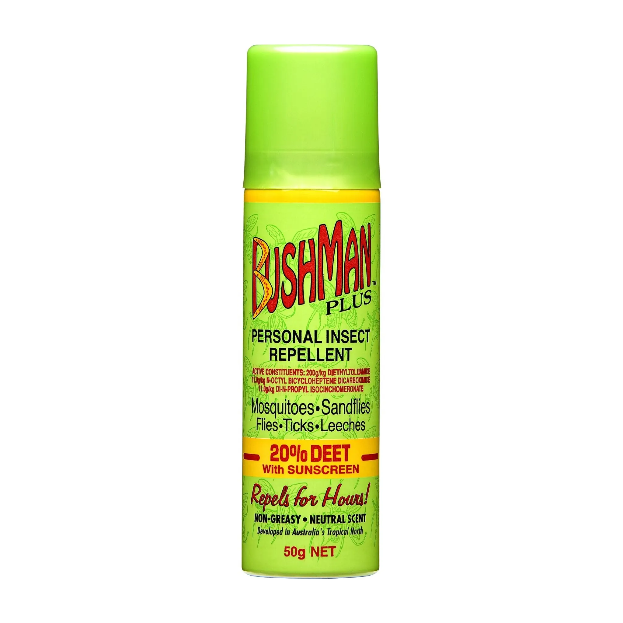 Bushman Repellent Plus Aerosal 50G 20% Deet With Sunscreen