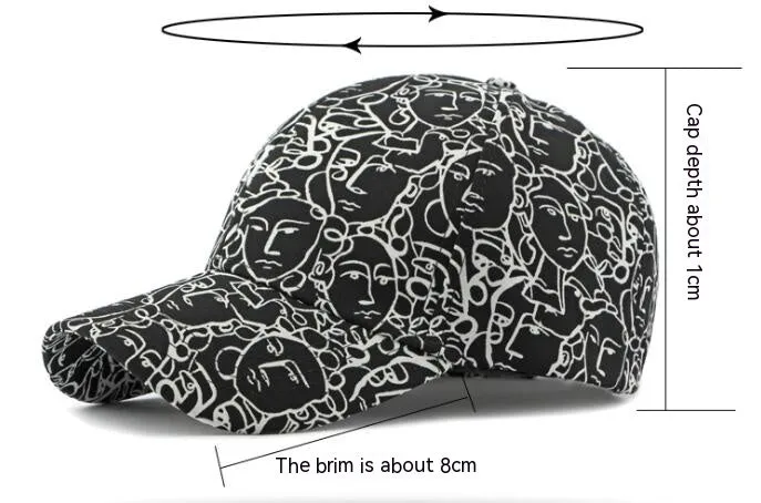 Graffiti Sunscreen Retro Peaked Cap