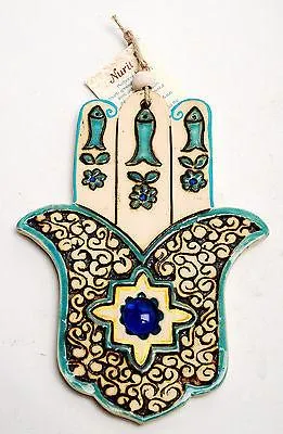 Hamsa Hand Wall Hanging Evil Eye Kabbalah Luck New Ceramics from holy land #710