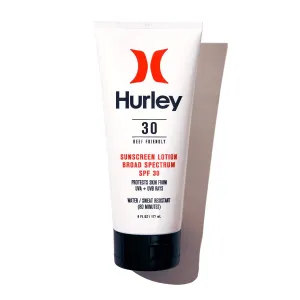 Kid-Friendly Hurley SPF 30 Broad Spectrum Sunscreen Lotion, Water-Resistant, 6 oz Size, Ideal for Family Use