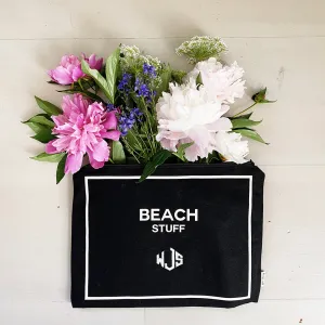 Monogram Beach Pouch for Bathing Suits and Sunscreen, Black