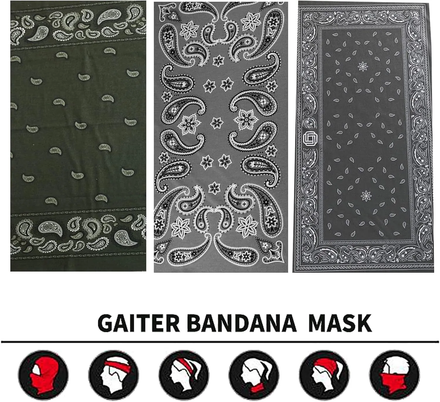 Neck Gaiter Face Cover Bandana Mask Scarf, Breathable Sun& Dust-Proof for Cycling Running Fishing Hiking