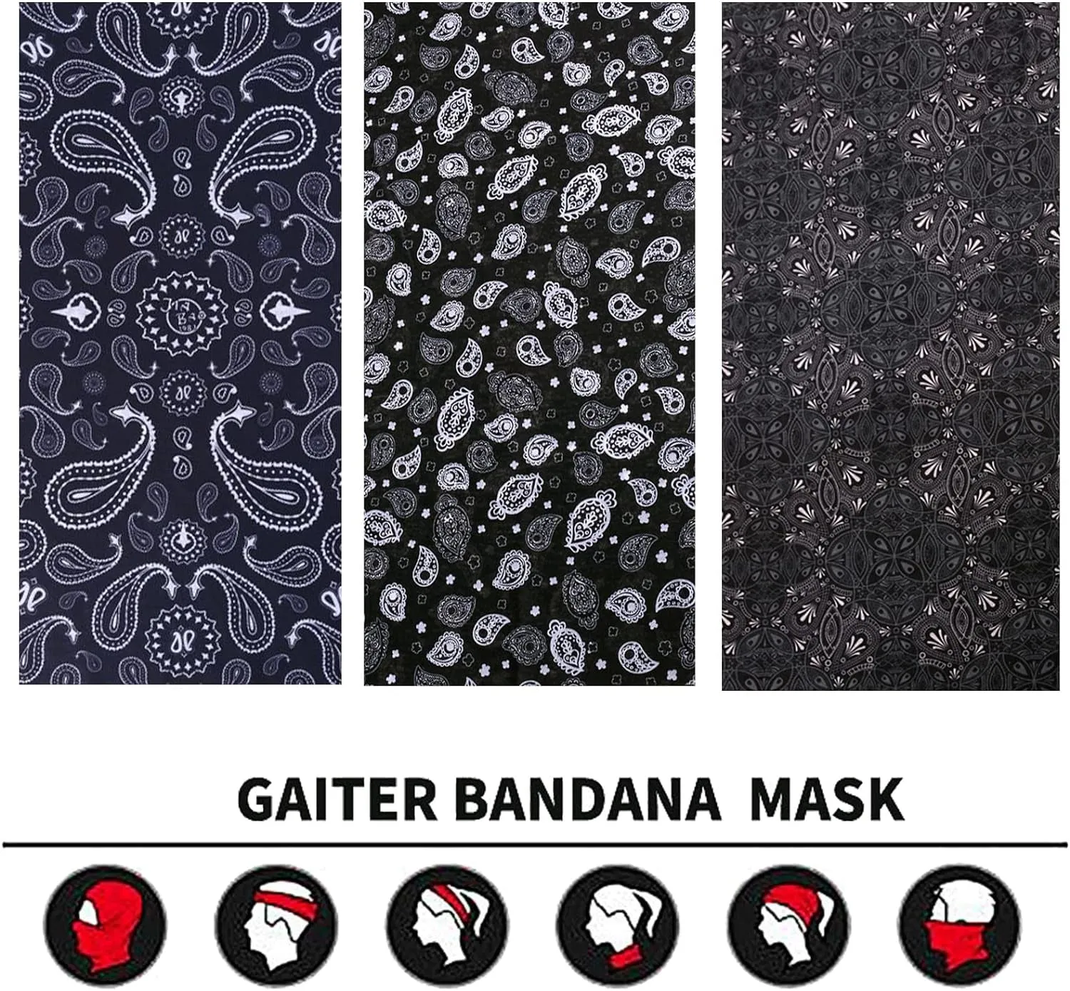 Neck Gaiter Face Cover Bandana Mask Scarf, Breathable Sun& Dust-Proof for Cycling Running Fishing Hiking