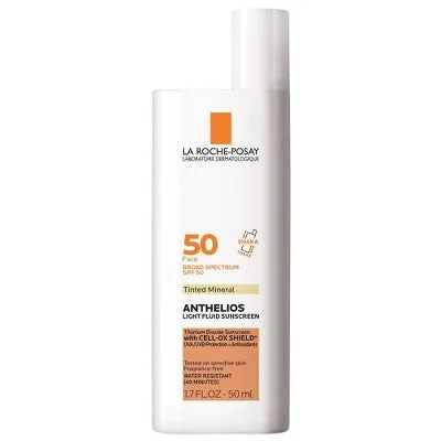 Open Box - La Roche-Posay Anthelios Tinted Face Sunscreen SPF 50, Ultra-Light Fluid Mineral Face Sunscreen with Titanium Dioxide - SPF 50 - 1.7 fl oz