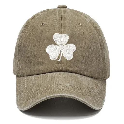 St. Patrick's Day Shamrock Washed Cotton Sun Hat Vintage Outdoor Casual Cap