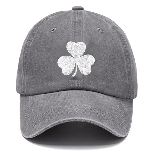 St. Patrick's Day Shamrock Washed Cotton Sun Hat Vintage Outdoor Casual Cap