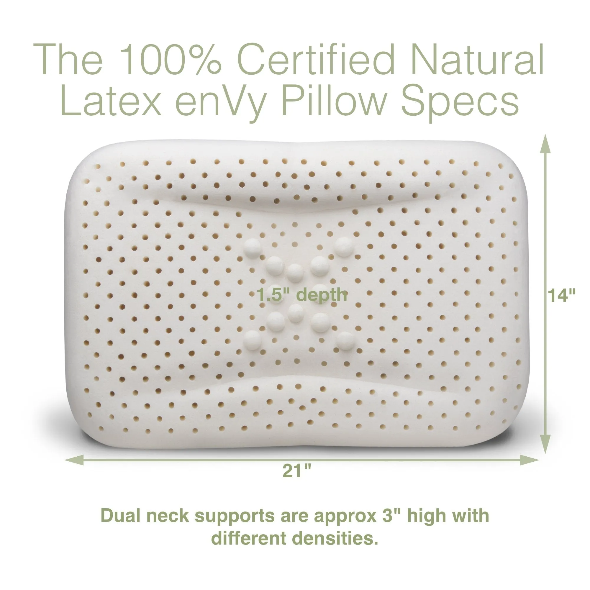 The enVy® COPPER   Botanical TENCEL™  Anti-Aging Pillow - 100% Natural Latex Pillow with COPPER infused TENCEL™  Pillowcase