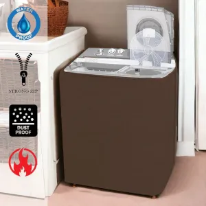 Twin Tub Waterproof Washing Machine Cover -  Brown