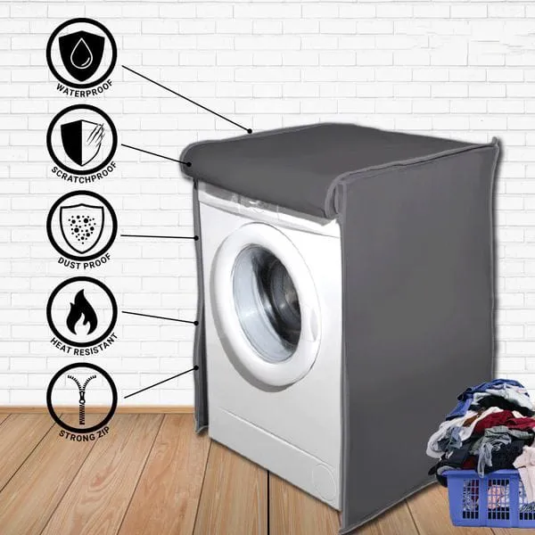 Waterproof Front Loaded Washing Machine Cover - Grey